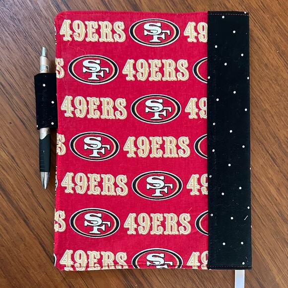 Handmade Fabric Composition Book Cover NFL San Francisco 49ers Print - Picture 3 of 3